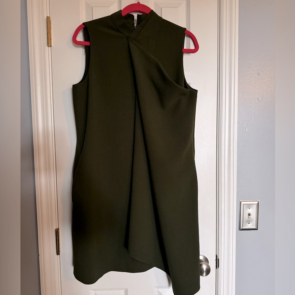 Antonio Melani Dark Green Dress Size 8 Front Drape Detail